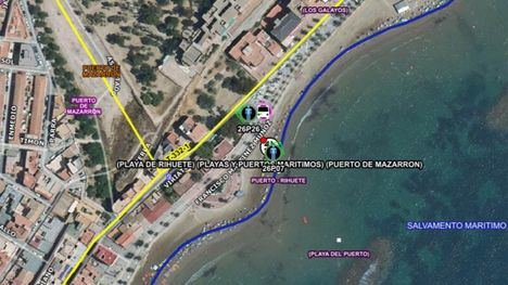 Fallece un hombre de 77 años en una playa de Puerto de Mazarrón