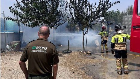 Incendio en una caseta de aperos en la Sierra de la Muela