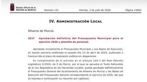 Rosa Sánchez: “Entra en vigor el Presupuesto Municipal 2026”