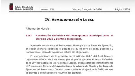 Rosa Sánchez: “Entra en vigor el Presupuesto Municipal 2026”