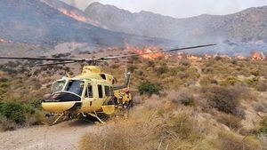 Incendio forestal en Mazarrón, entre Cañada Gallego y Bolnuevo