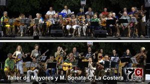 La música del Taller de Mayores, Sonata y La Cuadrilla La Costera, en el Jardín Paco Rabal