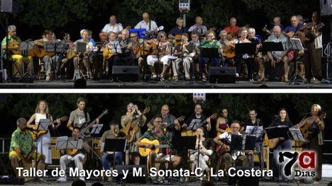 La música del Taller de Mayores, Sonata y La Cuadrilla La Costera, en el Jardín Paco Rabal