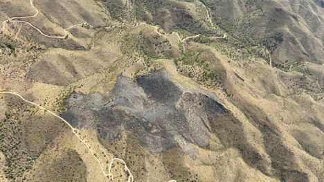Imagen tomada por el helicóptero de vigilancia y coordinación