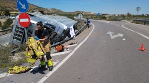 VÍDEO El transportista accidentado, con lesiones 'sin gravedad'