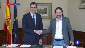 Sánchez e Iglesias acuerdan un Gobierno de coalición