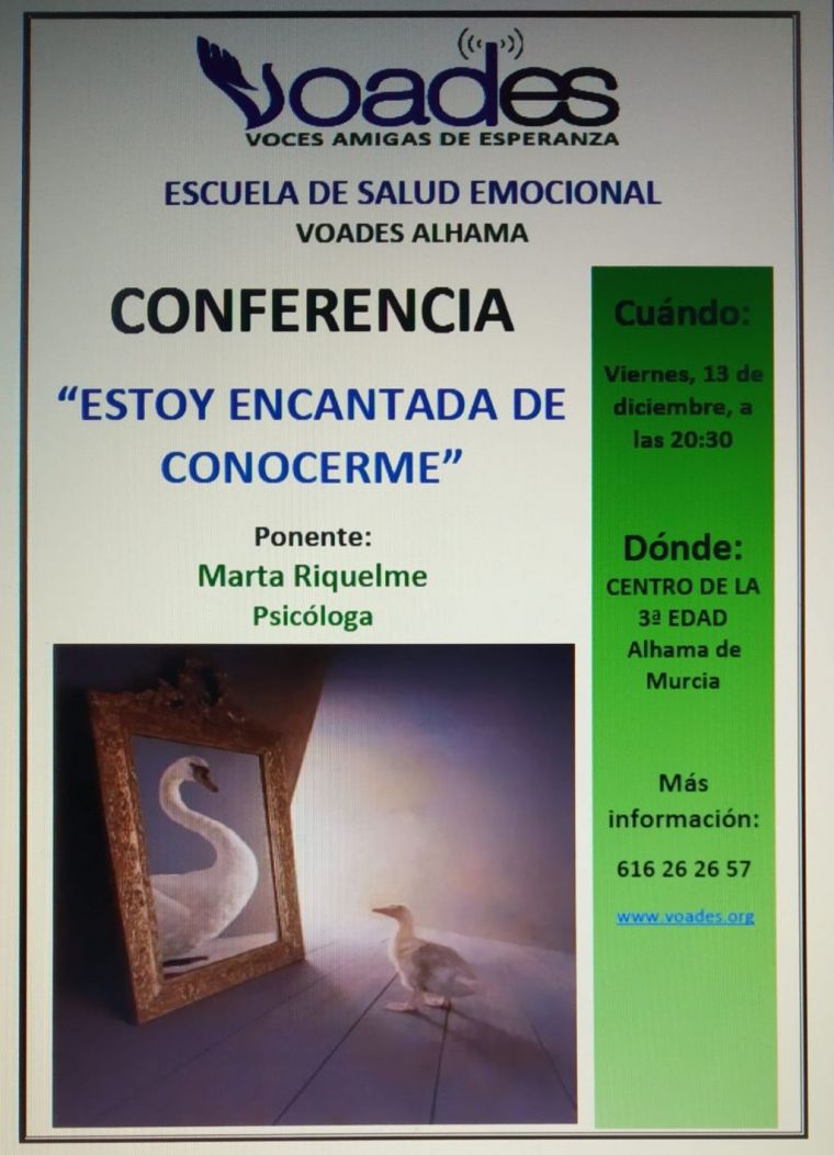 'Estoy encantada de conocerme', nueva charla de Voades
