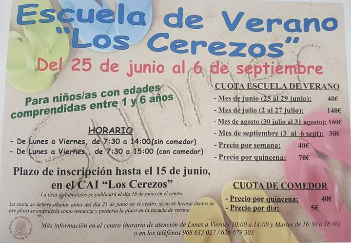 Abierta la inscripción para la Escuela de Verano Los Cerezos