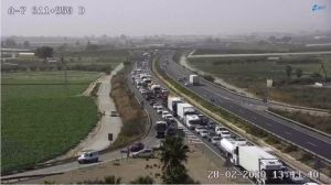 Corte total en la A7 sentido Murcia por el accidente en Totana
