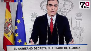 El presidente Pedro Sánchez declara el estado de alarma