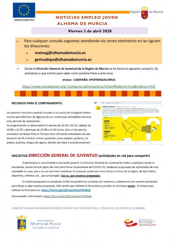 Actividades y recursos para jóvenes en este confinamiento