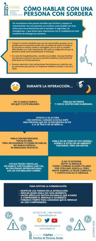 Cómo hablar con una persona con sordera en emergencia sanitaria