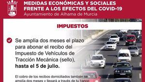 El Ayuntamiento amplía al 5 de julio el pago de basura y sello del coche