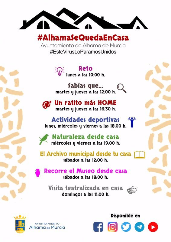 #AlhamaSeQuedaEnCasa ofrece nuevas actividades y horarios