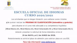 Abierto el plazo para las pruebas de la EOI del próximo curso