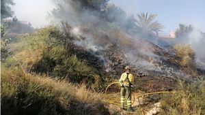 FOTOS Sofocado un pequeño incendio en Casas de Abajo, Gebas