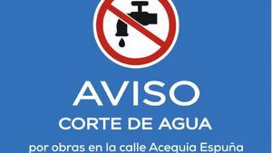 El próximo lunes se corta el agua por obras en Acequia Espuña