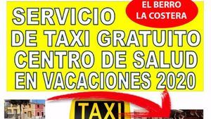 El Berro y La Costera cuentan con taxi gratuito este verano