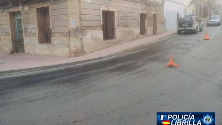 Herido un ciclista en Librilla por un derrame en la calzada