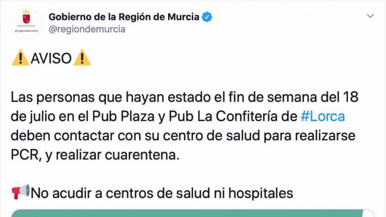 Salud busca a clientes de dos locales de ocio nocturno en Lorca