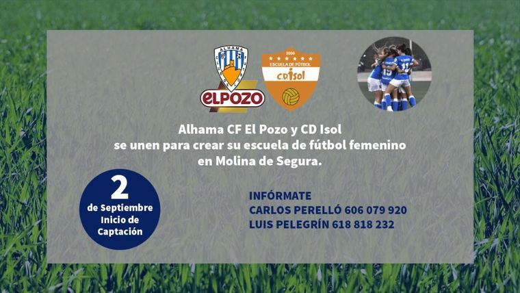 Alhama CF ElPozo inicia una escuela femenina con CD Isol-Los Juncos
