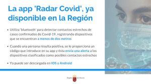 La App de rastreo 'Radar Covid' ya está disponible en la Región