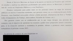 Salud pide ayuda para las vacaciones de los sanitarios en 2021