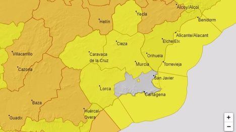 Alerta amarilla por vientos de 70km/h mañana viernes