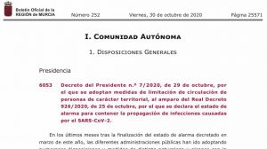 En vigor el cierre perimetral de la Región y los 45 municipios