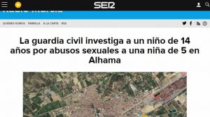 Investigan a un niño de 14 años por abusar de una niña de 5, según la SER