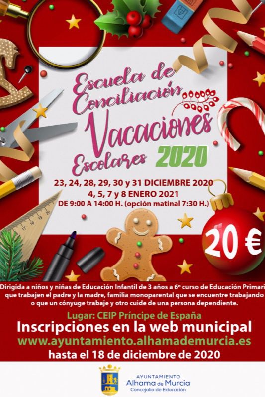 Mañana viernes acaba el plazo para la Escuela de Navidad