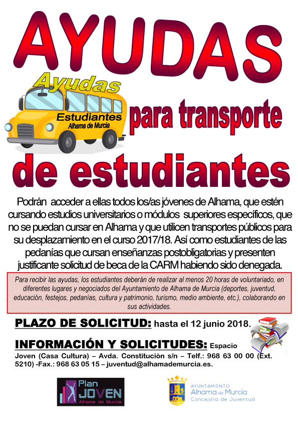 Ayudas al transporte para la Universidad y Enseñanzas Superiores