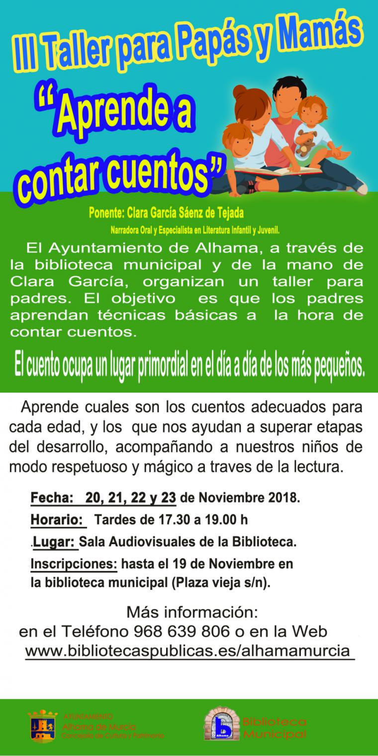 Los padres van a clases para 'Aprende a contar cuentos' a su hijos